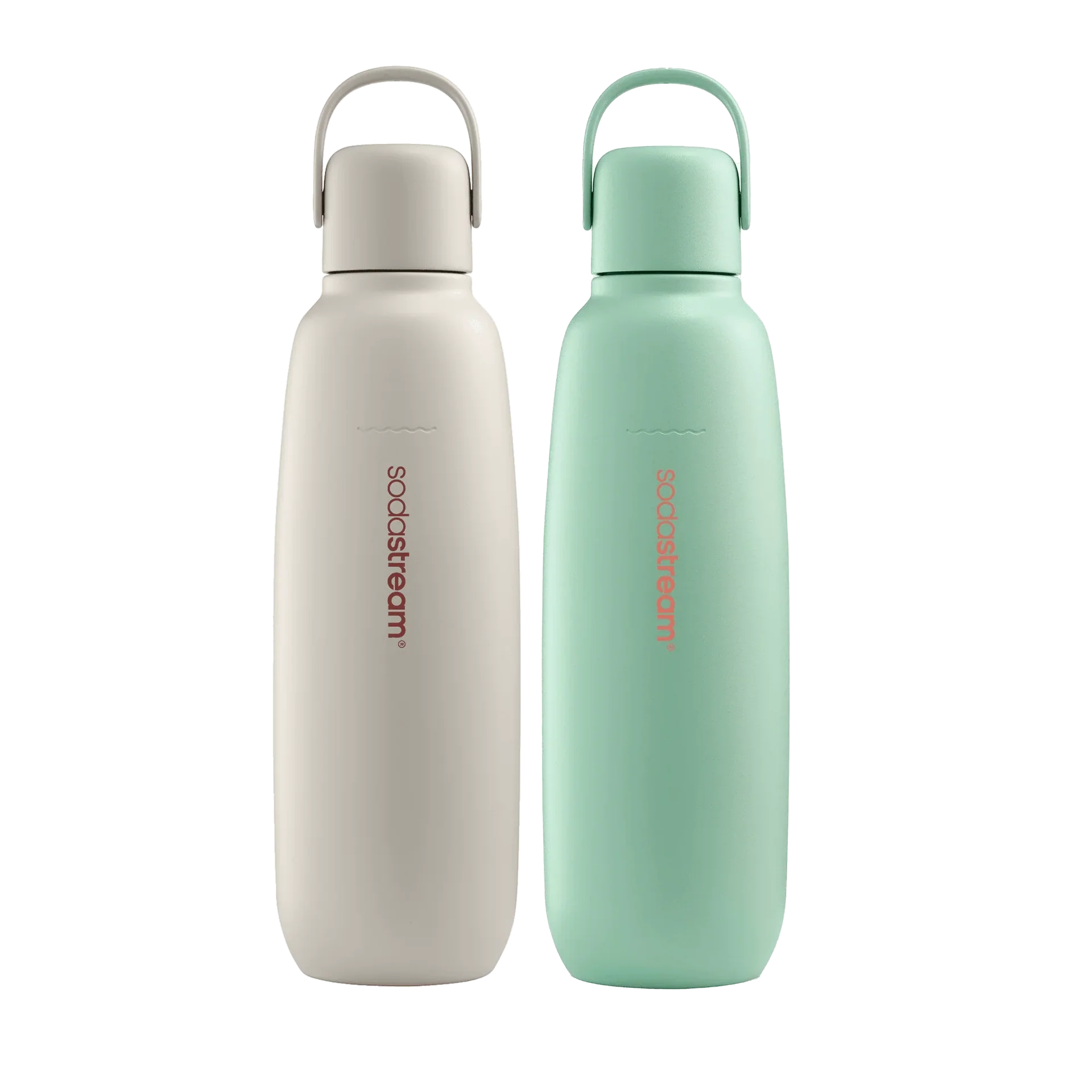Fizz & Go Stainless Steel Bottle, 2-Pack, Sand & Mint